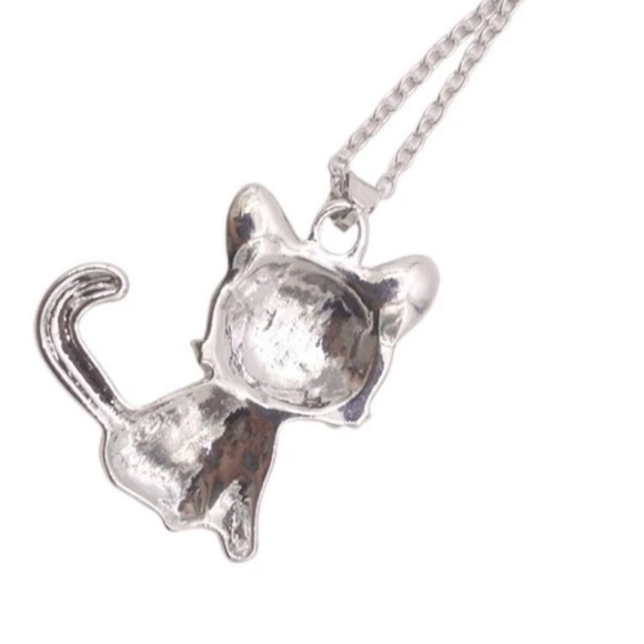 Glamour Rhinestone Kitty Necklace - Picture 2 of 3